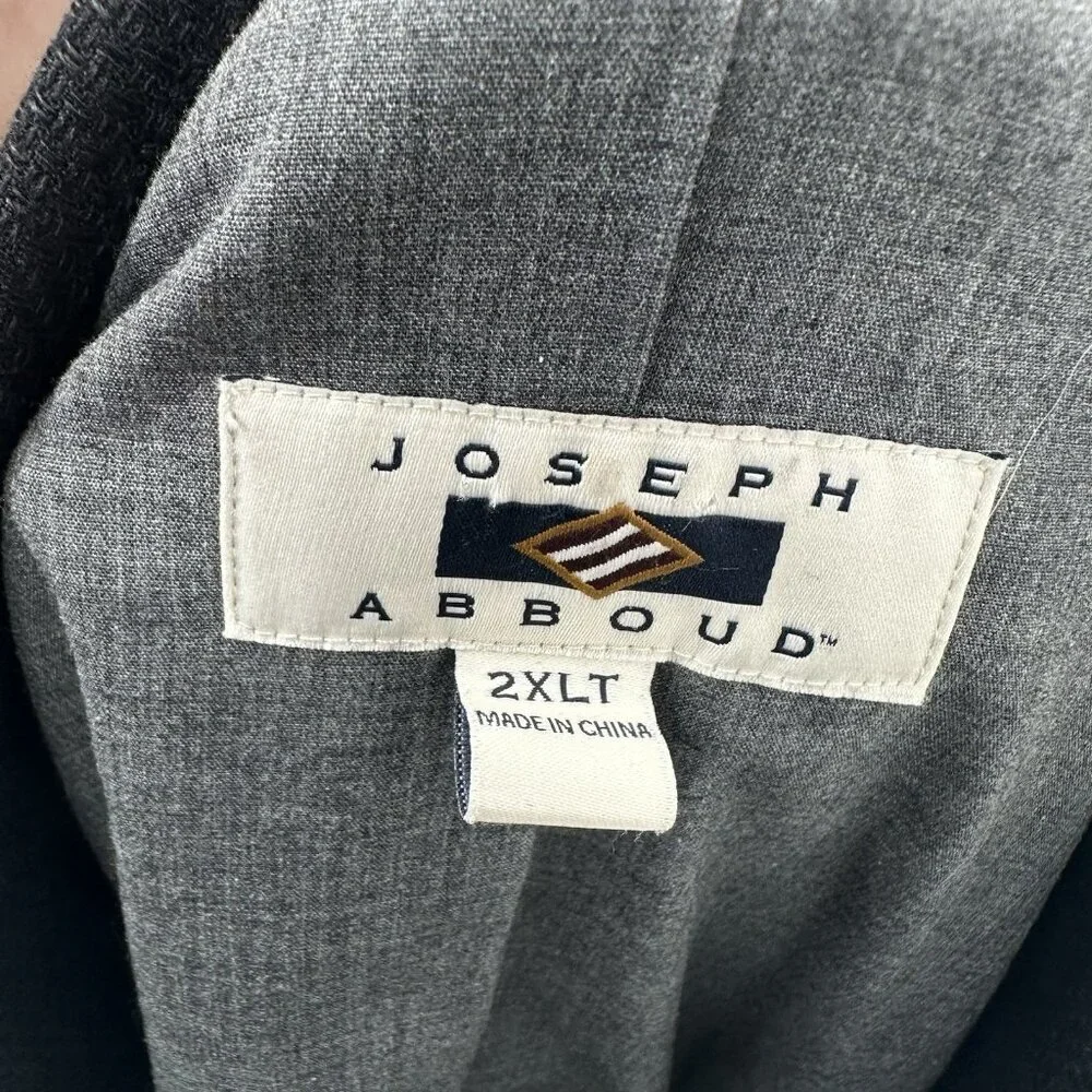 JOSEPH ABBOUD jacket blazer sport coat black LARGE linen cotton business casual